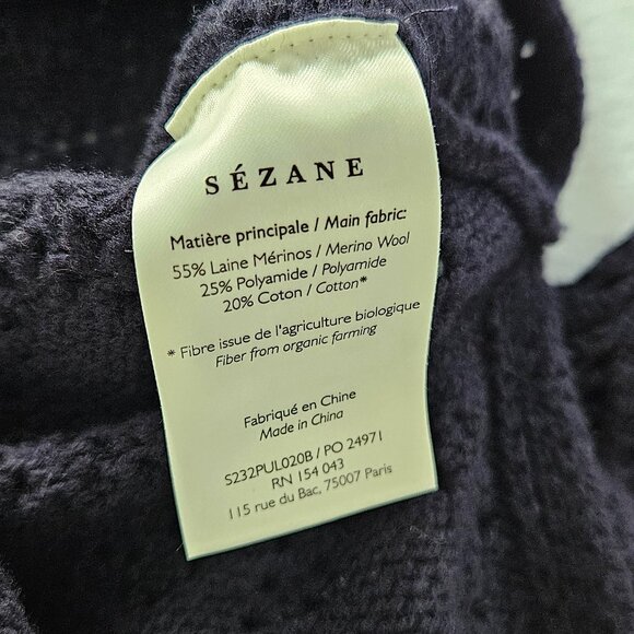 Sezane Laurie Jumper, Navy/Ecru Crochet size xxs NWT - Picture 14 of 14